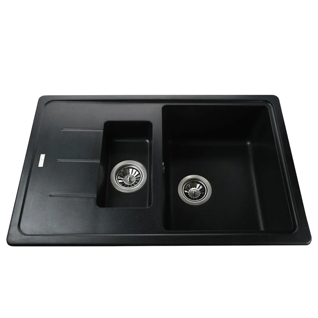 Гранітна мийка Globus Lux IZEO 780x500-А0001, чорний металiк- Фото 1